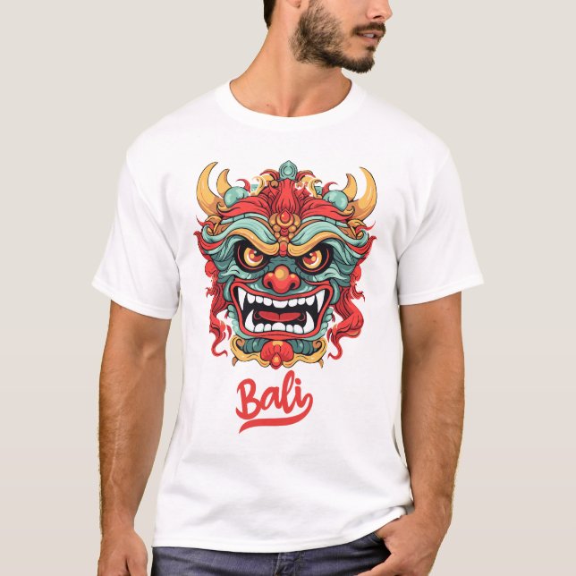 Barong-mask från Bali T Shirt (Framsida)