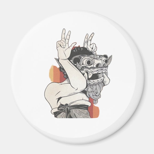 Barong Peekaboo Magnet (Framsidan)