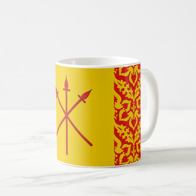 Barony Red Spears Populace Badge Coffee Mugg (Framsida höger)