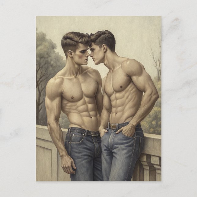 Baroque Affection: A Painterly Romantic Encounter Vykort (Framsida)