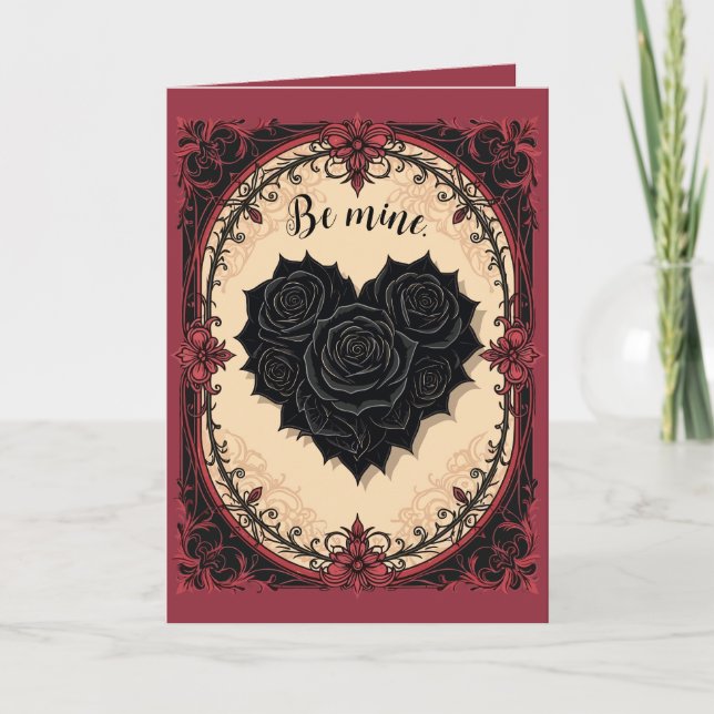 Baroque And Gothic Black Roses Kort (Framsida)