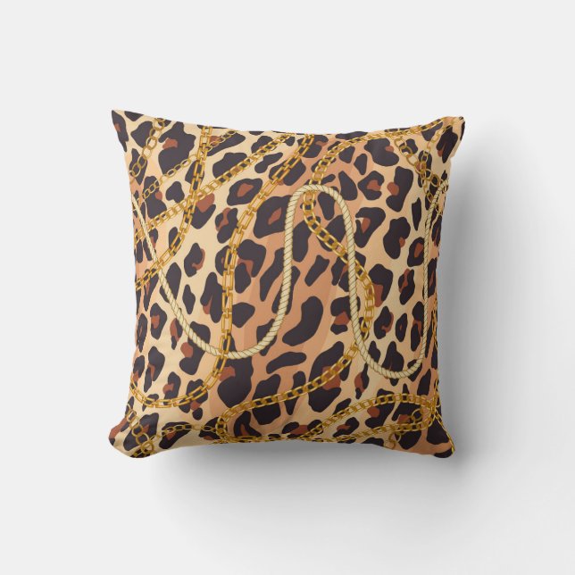 Baroque Animal Print, chain Design Kudde (Framsida)