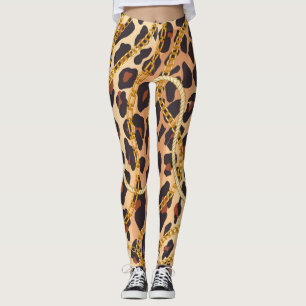 Baroque Animal Print, chain Design Leggings