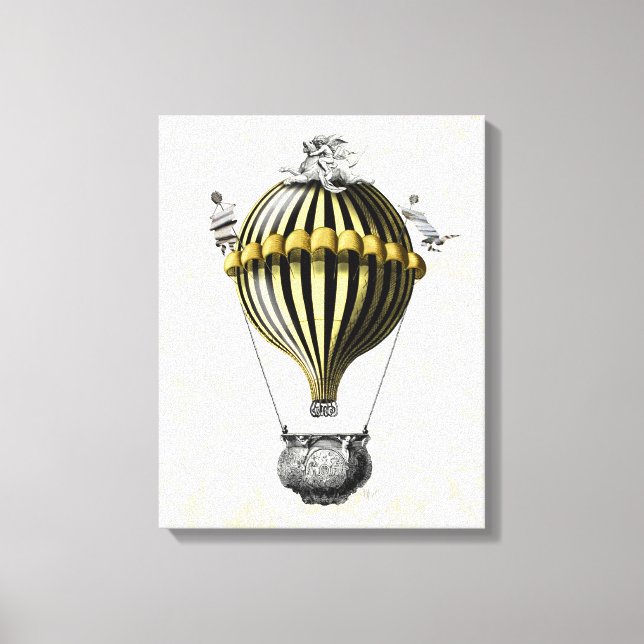 Baroque Balloon Black Gult Canvastryck (Framsida)