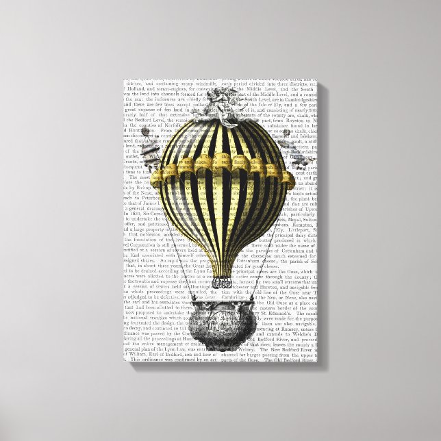 Baroque Balloon Black Gult Canvastryck (Framsida)