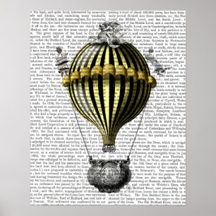 Baroque Balloon Black Gult Poster