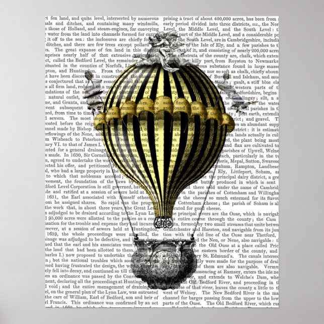Baroque Balloon Black Gult Poster (Framsidan)