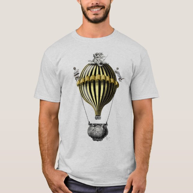 Baroque Balloon Black Gult T Shirt (Framsida)