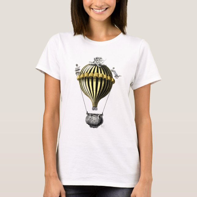 Baroque Balloon Black Gult Tee (Framsida)
