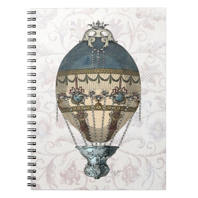 Baroque Balloon Blue & Cream Anteckningsbok (Framsidan)