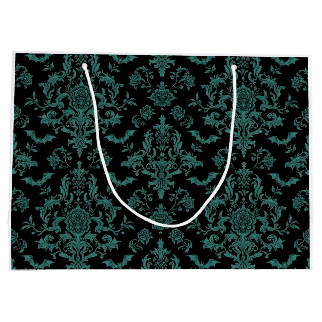 Baroque Bat Floral Gift Bag | Gothic Victorian (Baksidan)