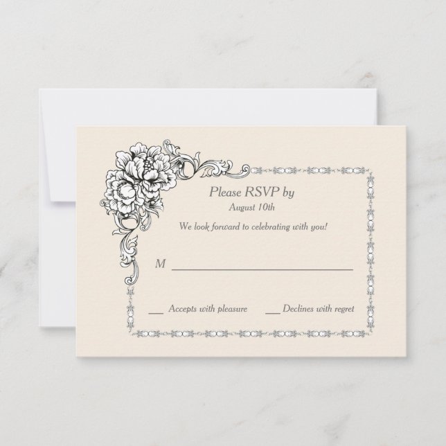 Baroque Beauty Response Cards Inbjudningar (Framsida)