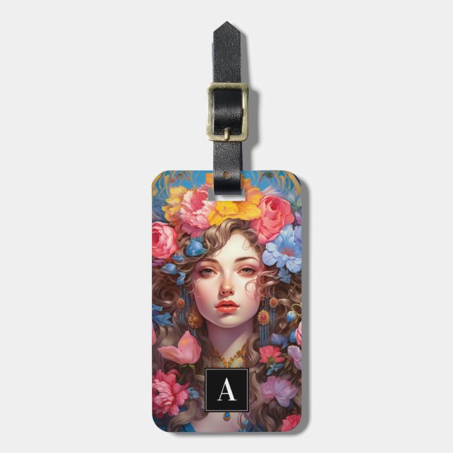 Baroque Beauty Woman Luggage Tags Bagagebricka (Vertikal Framsida)