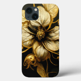 Baroque Black & Guld Blommigt Phone Case
