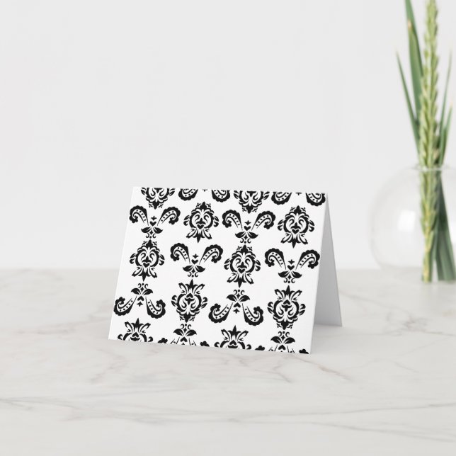 Baroque Black Notecards (blank inuti) Kort (Framsida)