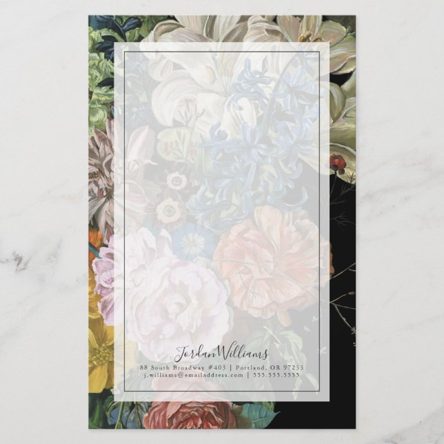 Baroque Blommigt - Bouquet Brevpapper (Framsida)