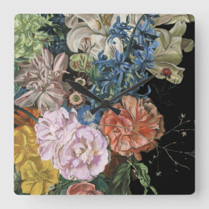Baroque Blommigt - Bouquet Fyrkantig Klocka