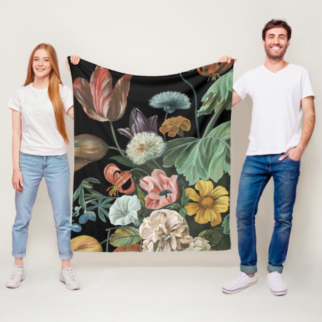 Baroque Blommigt - Bouquet of Flowers Fleecefilt (På plats)