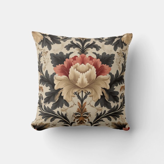 Baroque Blommigt Damask Pillow Kudde (Framsida)