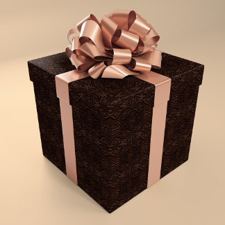 Baroque Blommigt Faux Leather Leathercraft Mönster Presentpapper