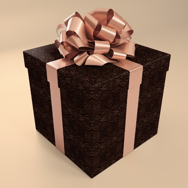 Baroque Blommigt Faux Leather Leathercraft Mönster Presentpapper (Skapare uppladdad)