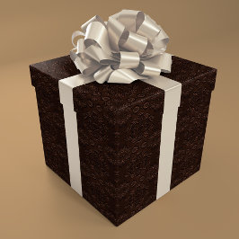 Baroque Blommigt Stil Faux Leather Mönster Presentpapper