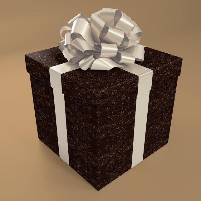 Baroque Blommigt Stil Faux Leather Mönster Presentpapper (Skapare uppladdad)