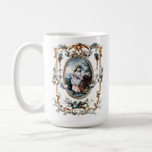 Baroque Blommigt Vignettes av Jean-Baptiste Huet Kaffemugg