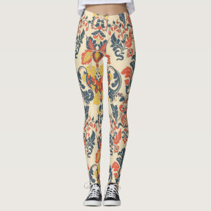 Baroque Blommigt: Vintage Classic Tapet. Leggings