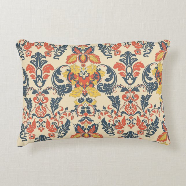 Baroque Blommigt: Vintage Classic Tapet. Prydnadskudde (Framsidan)