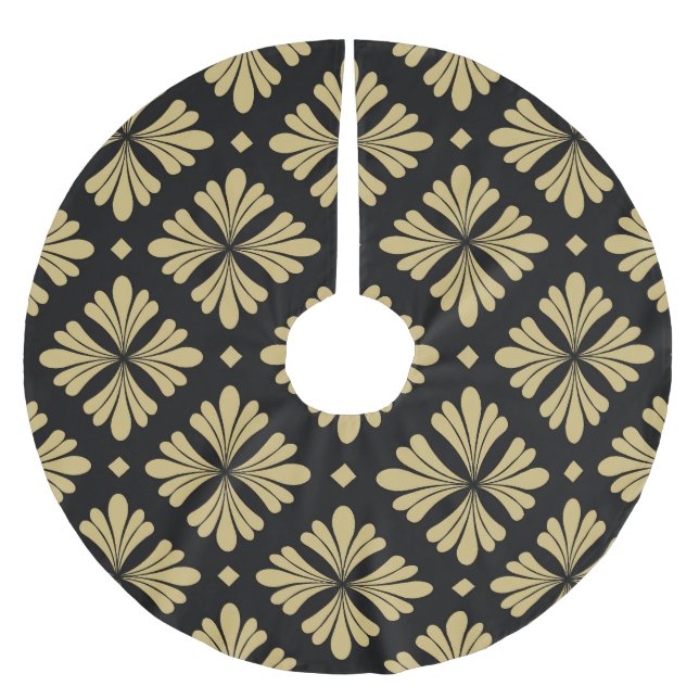 Baroque, blommigt vintage mönster. julgransmatta borstad polyester (Framsidan)