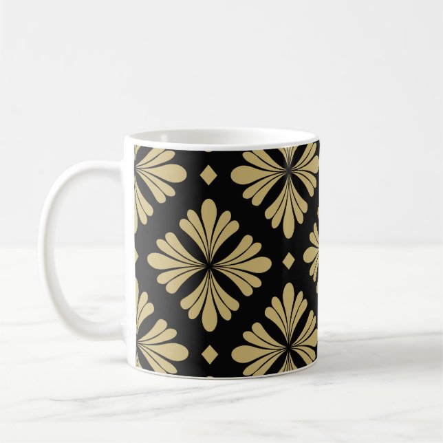 Baroque, blommigt vintage mönster. kaffemugg (Vänster)