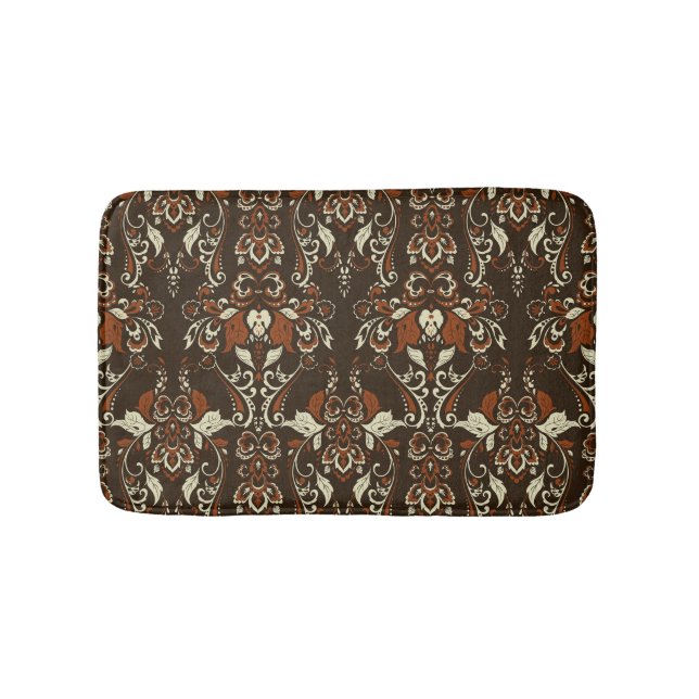 Baroque-Blommigten: Klassisk Vintage Tapet Badrumsmatta (Framsidan)