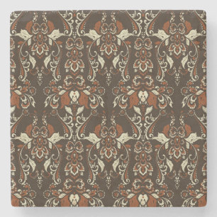 Baroque-Blommigten: Klassisk Vintage Tapet Stenunderlägg