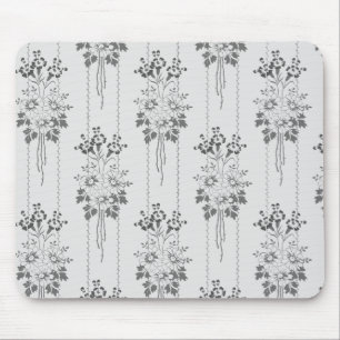 Baroque-blommönster med gräns grått musmatta