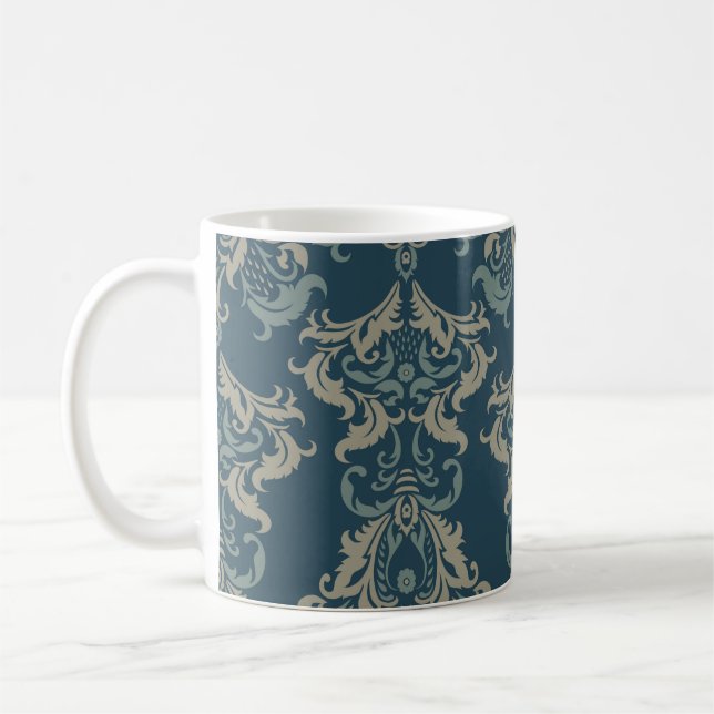 Baroque blommönster. Ornament för klassisk blommig Kaffemugg (Vänster)