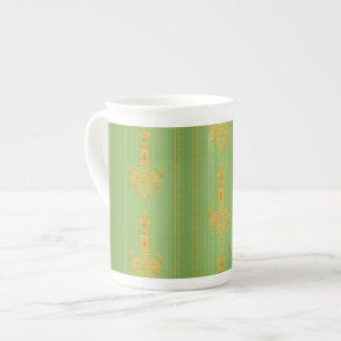 Baroque-blommönstret med gräns benporslin mugg