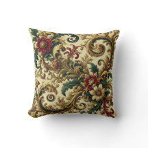 Baroque-Blommönstret med Guld, Röd, Grönt A