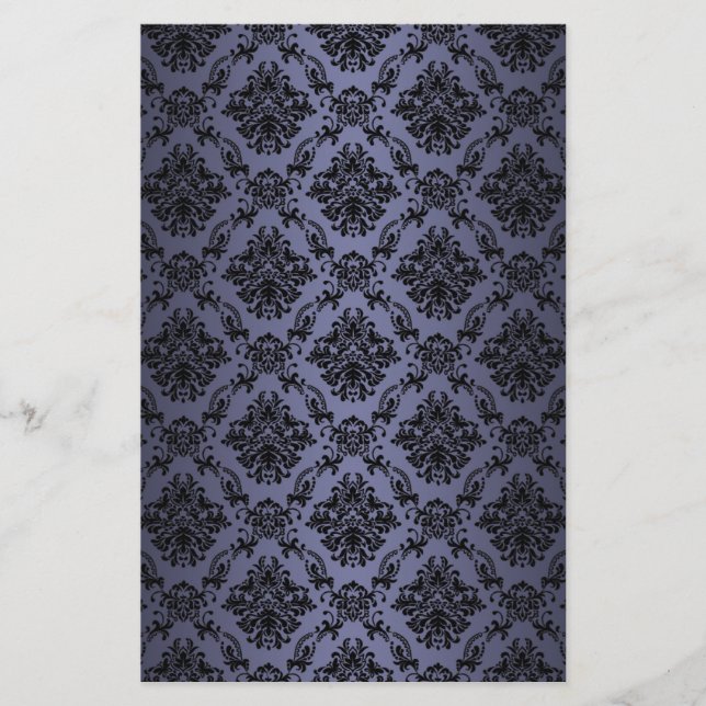 Baroque Blue Victoriand Scrapbook Papprare Brevpapper (Framsida)