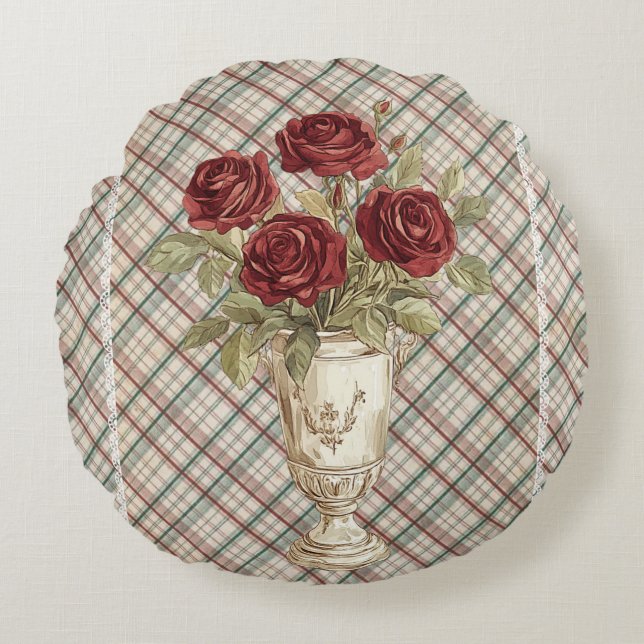 Baroque bouquet Round Pillow Rund Kudde (Framsidan)