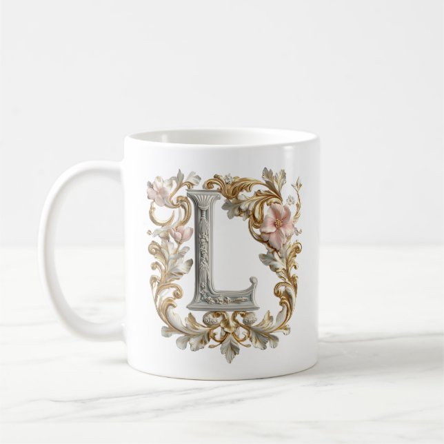 Baroque Brev 'L' Mugg för en kaffeprinsessa (Vänster)