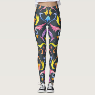 Baroque Brightness: Colorful Vintage Charm. Leggings
