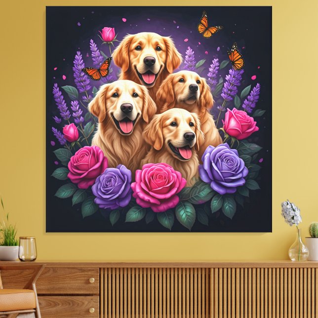 Baroque Bulldog: Ett historiskt Porträtt Canvastryck (Insitu (Vardagsrum))