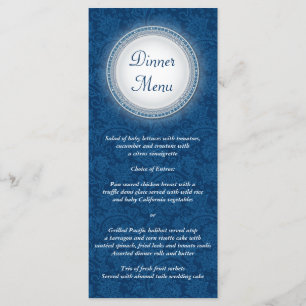 Baroque Cobalt Plaque Menu Rack Card Meny