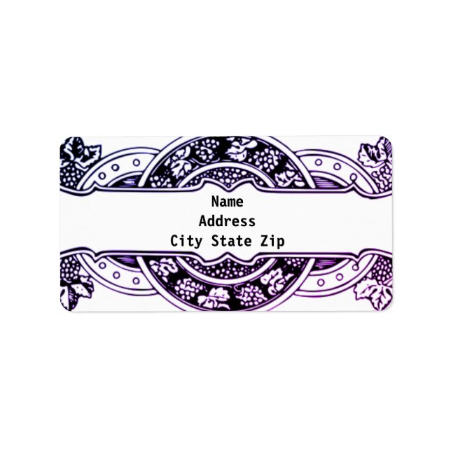 Baroque druvor Ram Adressetikett (Framsidan)