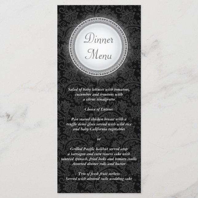 Baroque Ebony Plaque Menu Rack Card Meny (Framsida)