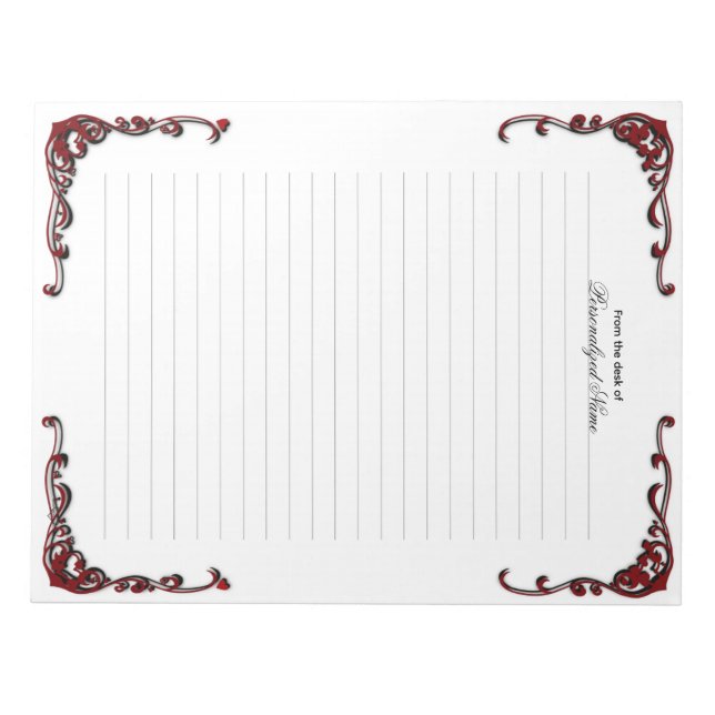 Baroque Elegance - Black Led Anteckningsblock (Framsida)