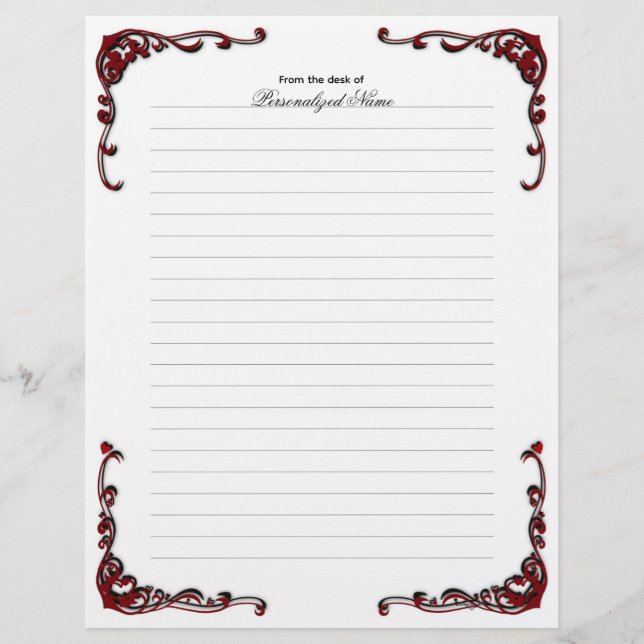 Baroque Elegance - Black Led Brevhuvud (Framsida)