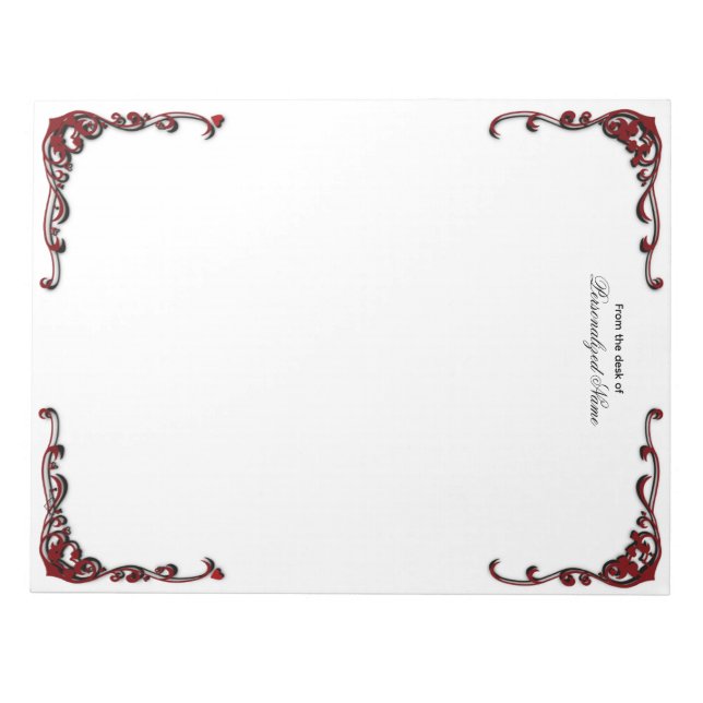Baroque Elegance - Black Unlines Anteckningsblock (Framsida)