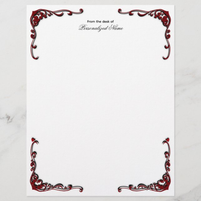 Baroque Elegance - Black Unlines Brevhuvud (Framsida)